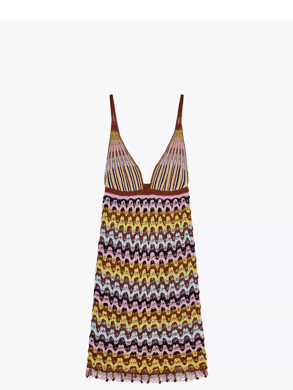 Zara Multicolor Crochet Swim Cover-Up Dress